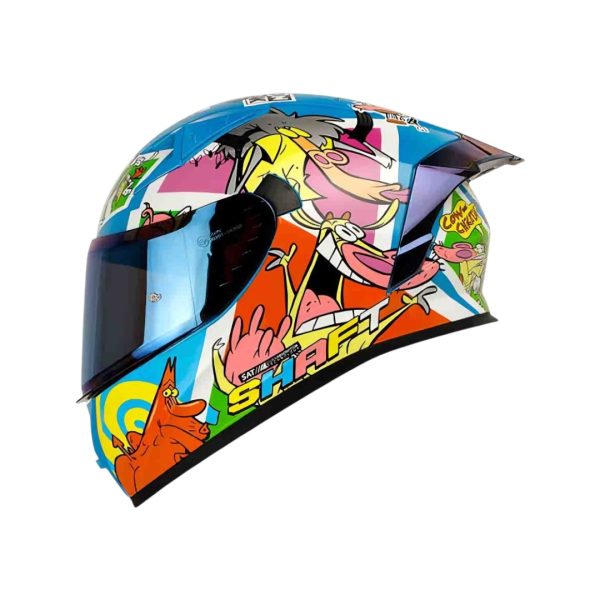 CASCO MOTO SHAFT 526SP EVO COW AND CHICKEN INTEGRAL CARTOON NETWORK